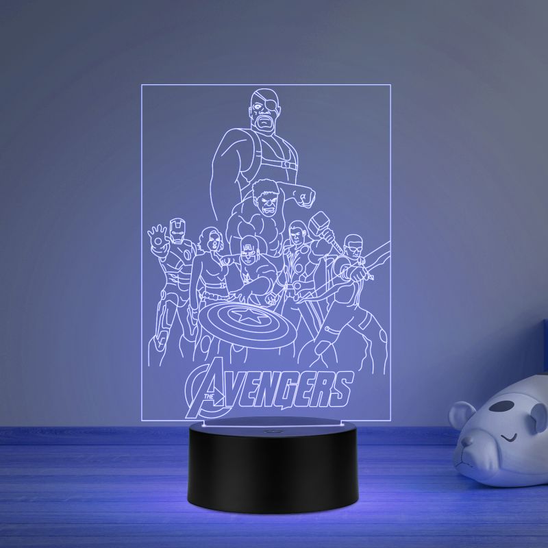3D Illusion Avengers Group Night lamp multicolored Gift for Kid & Anime Lover Desk Table lamp Gift for Birthday